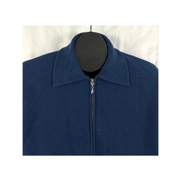 Andrea Jovine Women's MEDIUM Wool Zip Up Blue Sweater with Pockets - Picture 9 of 10